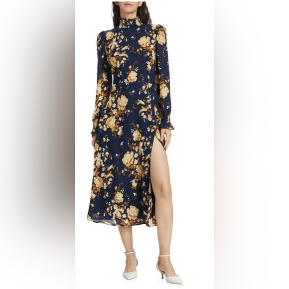 NWT Reformation Stevi Floral Mock Turtleneck Midi-Dress size 2 - Picture 11 of 12